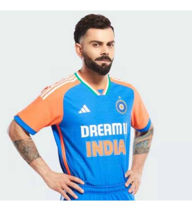 ADIDAS FW24 INDIA CRICKET T20 INTERNATIONAL JERSEY JN0886 ADIDAS FW24 INDIA CRICKET T20 INTERNATIONAL JERSEY JN0886